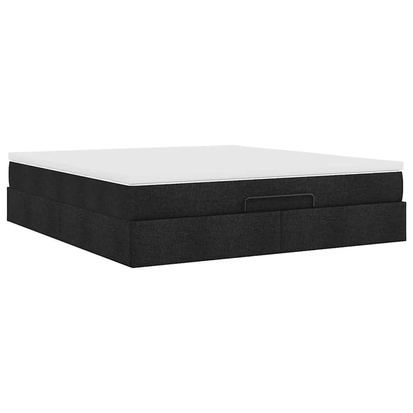 vidaXL Ottoman Bed with Mattress Black 160x200 cm Fabric
