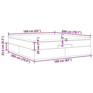 vidaXL Ottoman Bed with Mattress Dark Brown 160x200 cm Fabric