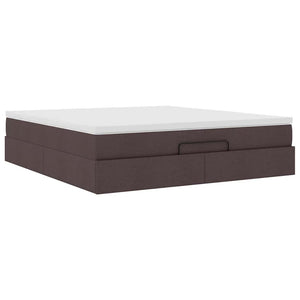 vidaXL Ottoman Bed with Mattress Dark Brown 160x200 cm Fabric