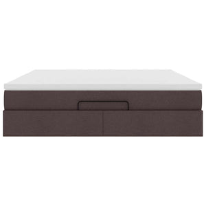 vidaXL Ottoman Bed with Mattress Dark Brown 160x200 cm Fabric