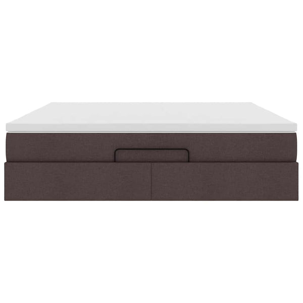 vidaXL Ottoman Bed with Mattress Dark Brown 160x200 cm Fabric