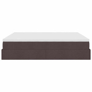 vidaXL Ottoman Bed with Mattress Dark Brown 160x200 cm Fabric