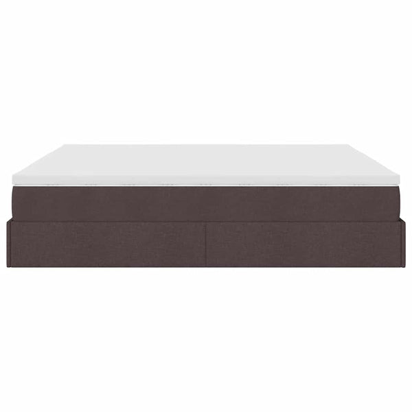 vidaXL Ottoman Bed with Mattress Dark Brown 160x200 cm Fabric