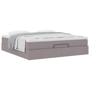 vidaXL Ottoman Bed with Mattress Taupe 160x200 cm Fabric