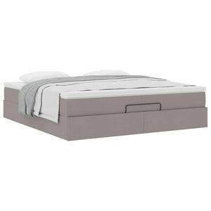 vidaXL Ottoman Bed with Mattress Taupe 160x200 cm Fabric