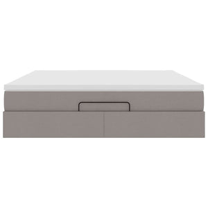 vidaXL Ottoman Bed with Mattress Taupe 160x200 cm Fabric