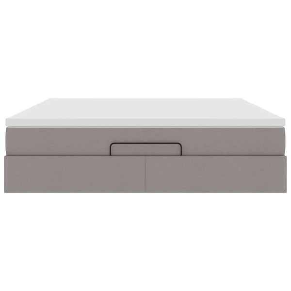 vidaXL Ottoman Bed with Mattress Taupe 160x200 cm Fabric