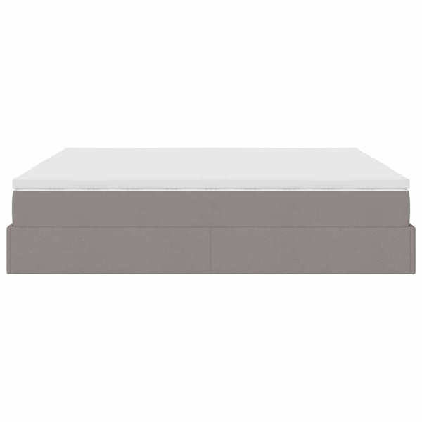 vidaXL Ottoman Bed with Mattress Taupe 160x200 cm Fabric