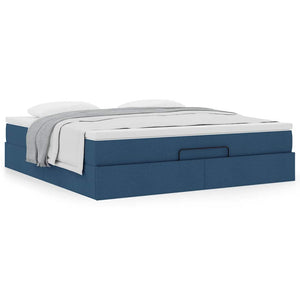 vidaXL Ottoman Bed with Mattress Blue 160x200 cm Fabric