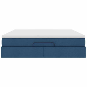 vidaXL Ottoman Bed with Mattress Blue 160x200 cm Fabric