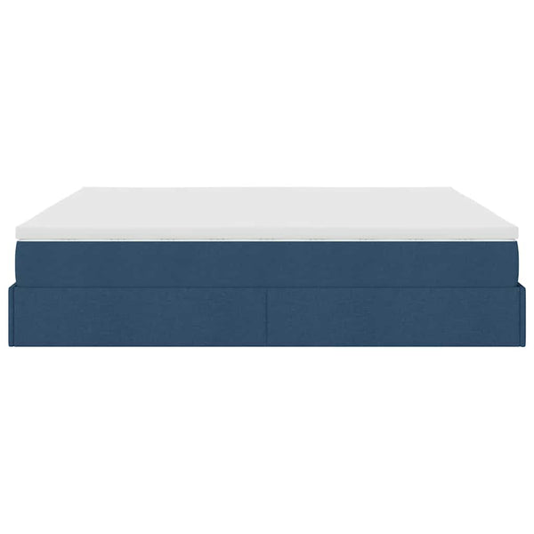 vidaXL Ottoman Bed with Mattress Blue 160x200 cm Fabric