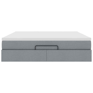 vidaXL Ottoman Bed with Mattress Light Gray 180x200 cm Fabric