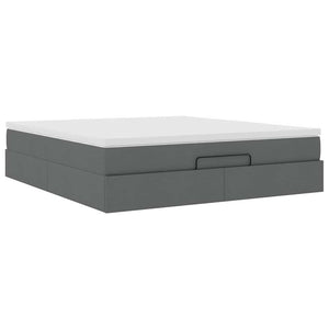 vidaXL Ottoman Bed with Mattress Dark Gray 180x200 cm Fabric