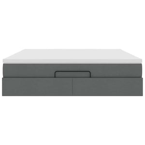 vidaXL Ottoman Bed with Mattress Dark Gray 180x200 cm Fabric