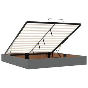 vidaXL Ottoman Bed with Mattress Dark Gray 180x200 cm Fabric