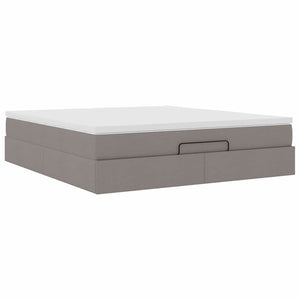 vidaXL Ottoman Bed with Mattress Taupe 180x200 cm Fabric