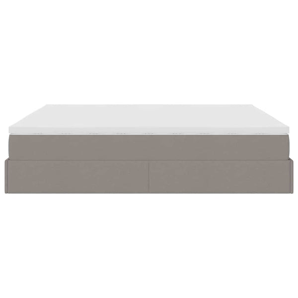 vidaXL Ottoman Bed with Mattress Taupe 180x200 cm Fabric