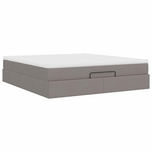 vidaXL Ottoman Bed with Mattress Taupe 180x200 cm Fabric