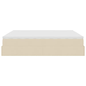 vidaXL Ottoman Bed with Mattress Cream 180x200 cm Fabric