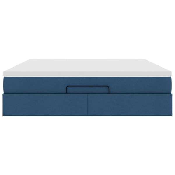 vidaXL Ottoman Bed with Mattress Blue 180x200 cm Fabric