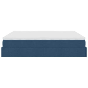vidaXL Ottoman Bed with Mattress Blue 180x200 cm Fabric