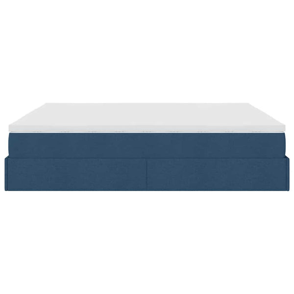 vidaXL Ottoman Bed with Mattress Blue 180x200 cm Fabric