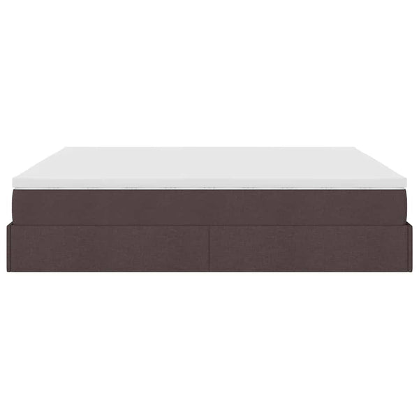 vidaXL Ottoman Bed with Mattresses Dark Brown 200x200 cm Fabric