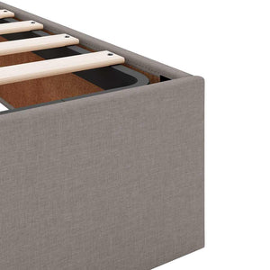 vidaXL Ottoman Bed with Mattresses Taupe 200x200 cm Fabric