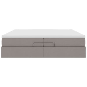 vidaXL Ottoman Bed with Mattresses Taupe 200x200 cm Fabric