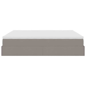 vidaXL Ottoman Bed with Mattresses Taupe 200x200 cm Fabric