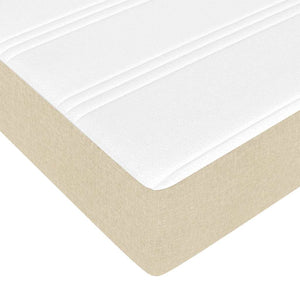 vidaXL Ottoman Bed with Mattresses Cream 200x200 cm Fabric