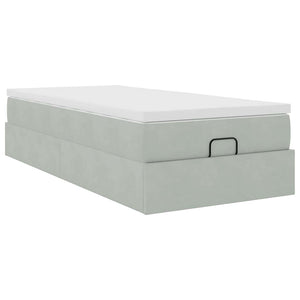 vidaXL Ottoman Bed with Mattress Light Gray 80x200 cm Velvet