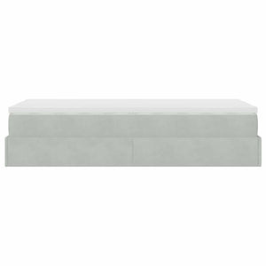 vidaXL Ottoman Bed with Mattress Light Gray 80x200 cm Velvet