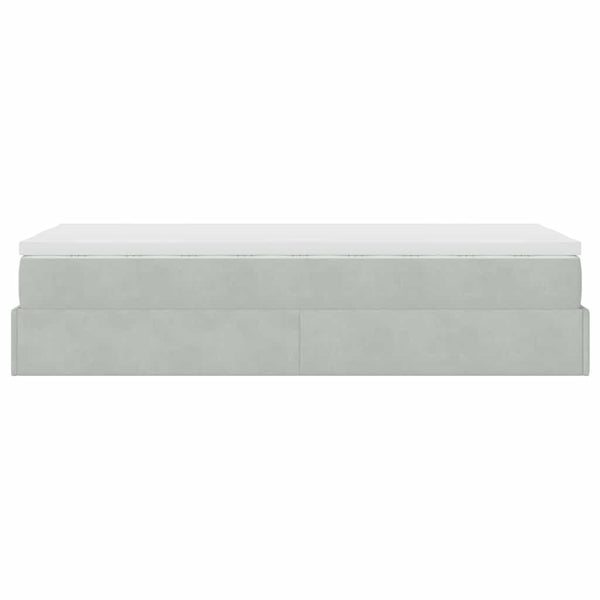 vidaXL Ottoman Bed with Mattress Light Gray 80x200 cm Velvet