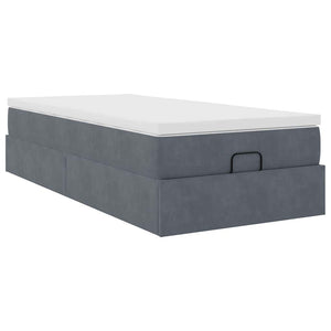 vidaXL Ottoman Bed with Mattress Dark Gray 80x200 cm Velvet