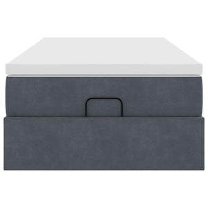 vidaXL Ottoman Bed with Mattress Dark Gray 80x200 cm Velvet