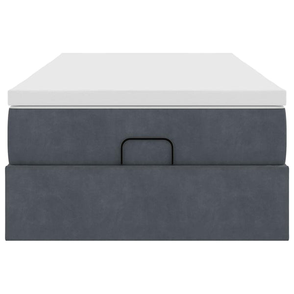 vidaXL Ottoman Bed with Mattress Dark Gray 80x200 cm Velvet