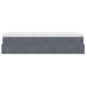 vidaXL Ottoman Bed with Mattress Dark Gray 80x200 cm Velvet