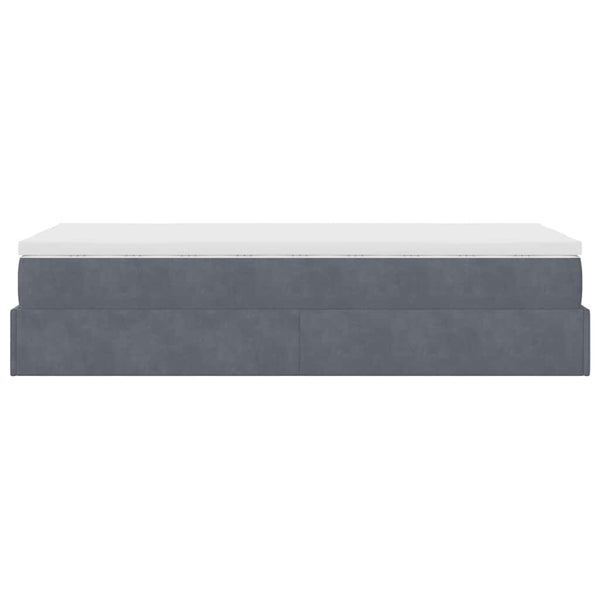 vidaXL Ottoman Bed with Mattress Dark Gray 80x200 cm Velvet