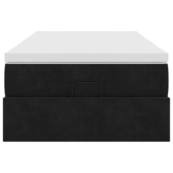 vidaXL Ottoman Bed with Mattress Black 80x200 cm Velvet
