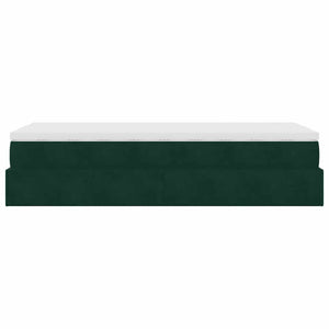 vidaXL Ottoman Bed with Mattress Dark Green 80x200 cm Velvet