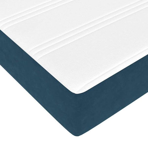 vidaXL Ottoman Bed with Mattress Dark Blue 80x200 cm Velvet
