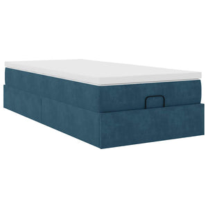 vidaXL Ottoman Bed with Mattress Dark Blue 80x200 cm Velvet