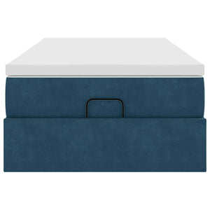 vidaXL Ottoman Bed with Mattress Dark Blue 80x200 cm Velvet
