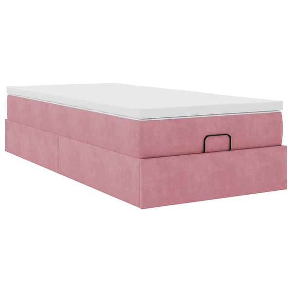 vidaXL Ottoman Bed with Mattress Pink 80x200 cm Velvet