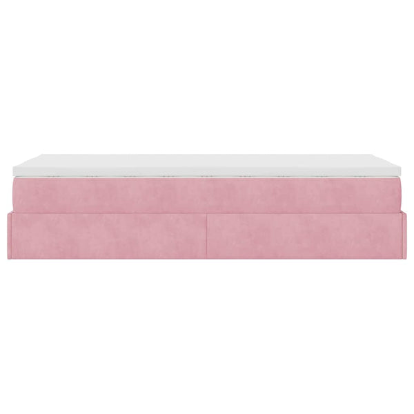 vidaXL Ottoman Bed with Mattress Pink 80x200 cm Velvet