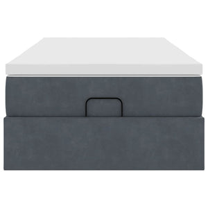 vidaXL Ottoman Bed with Mattress Dark Grey 90x190 cm Velvet