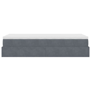 vidaXL Ottoman Bed with Mattress Dark Grey 90x190 cm Velvet