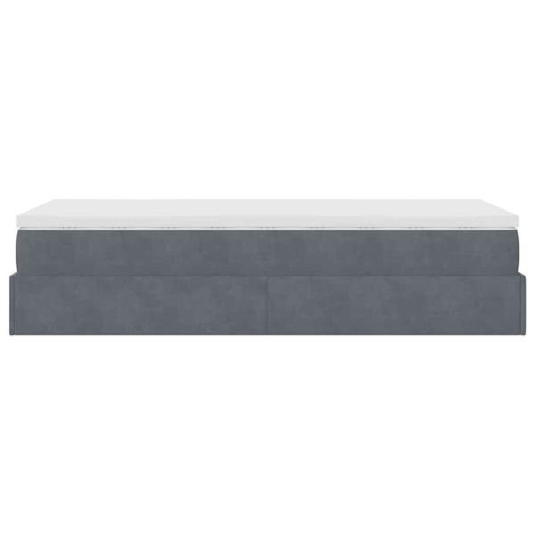 vidaXL Ottoman Bed with Mattress Dark Grey 90x190 cm Velvet