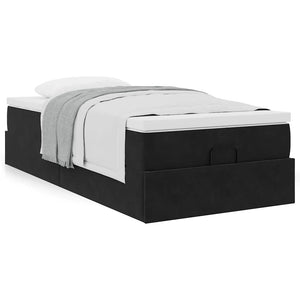 vidaXL Ottoman Bed with Mattress Black 90x190 cm Velvet